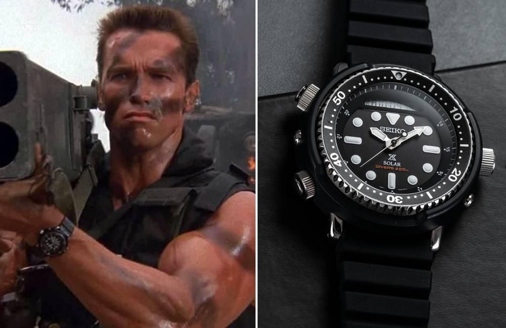 Arnold Schwarzenegger’s “Tough Guy” Seiko @timetidewatches / Pinterest | @baldassarreted / Twitter